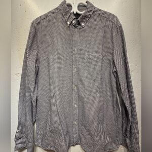 H&M Men's Black & White Checkered Button Down Shirt (Large)
